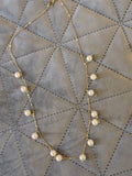 Pearl drop necklace guld