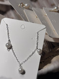 Pearl drop bracelet i silver